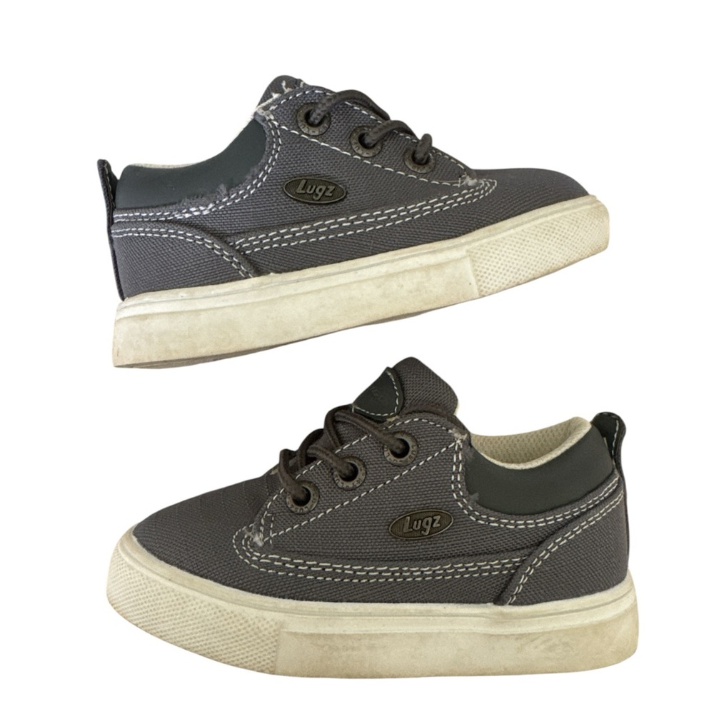 Lugz Toddler Sneakers Size 7 Low Top Lace Up Gray Textile Fabric Shoe Baby